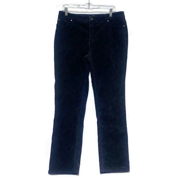 Charter Club Pant Shop Pants Women's Size 10 Black With Paisley Design - Picture 1 of 8